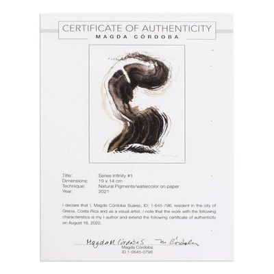 Alternate image for Abstract Painting Made with Mineral Pigments  Watercolor Infinity Series I
