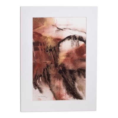 Alternate image for Abstract Painting Made with Mineral Pigments  Watercolor Lands of My Land I