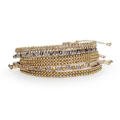 Alternate image for Handcrafted 5-Piece Wristband Bracelet Set in Natural Beige Artisan of Mine