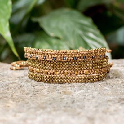 Alternate image for Adjustable Macrame Bracelet Set with 5 Pieces in Light Brown Land of Mine