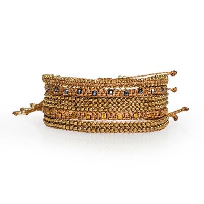 Alternate image for Adjustable Macrame Bracelet Set with 5 Pieces in Light Brown Land of Mine