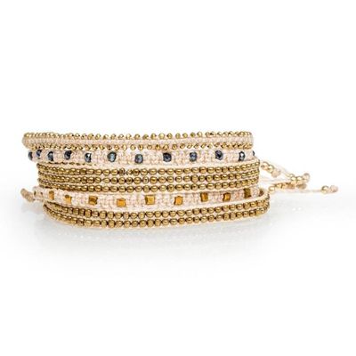 Alternate image for 5-Piece Sliding Knot Wristband Bracelet Set in Pale Beige Sands of Mine