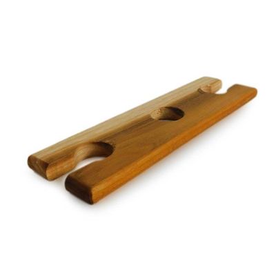 Alternate image for Avant-Garde Hand-Carved Teak Wood Bottle and Glass Holder Taste Tradition