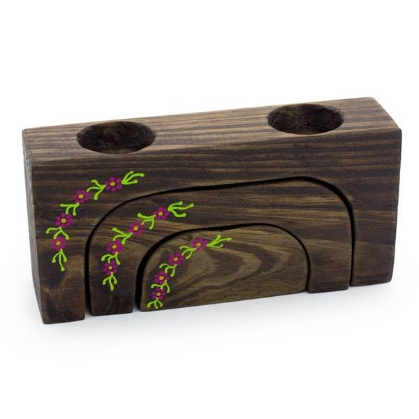 Alternate image for 3 Nesting Tea Light Holders Fuchsia Petals