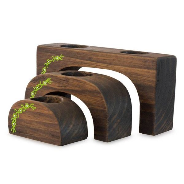 Alternate image for Nesting Tea Light Holders Set of 3 Emerald Petals