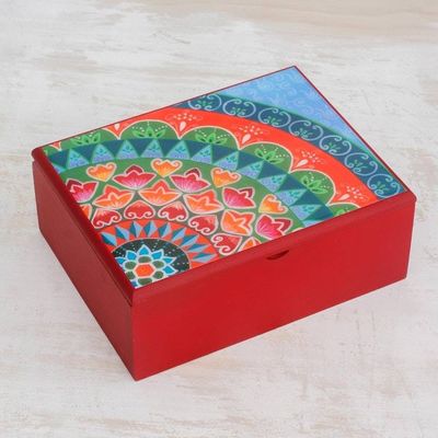 Alternate image for Handcrafted Wood Tea Box in Red from Costa Rica Home Delicacies