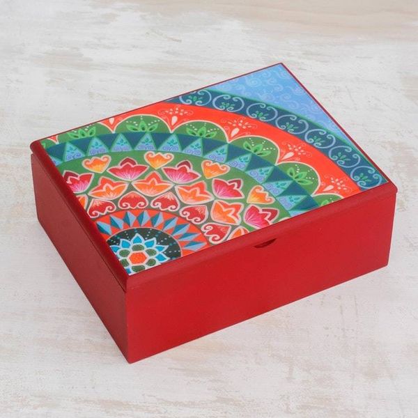 Alternate image for Handcrafted Wood Tea Box in Red from Costa Rica Home Delicacies