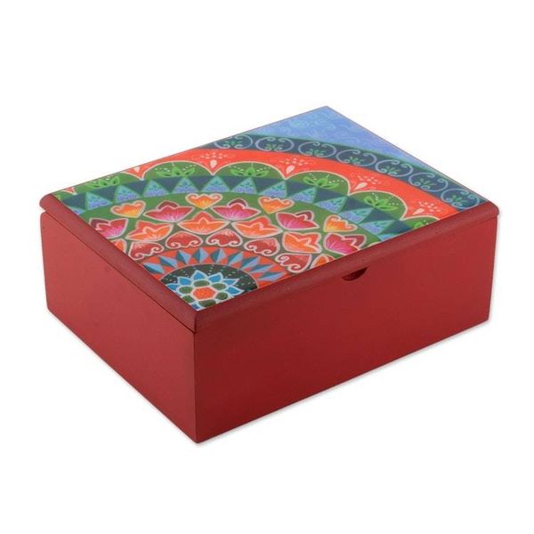 Alternate image for Handcrafted Wood Tea Box in Red from Costa Rica Home Delicacies