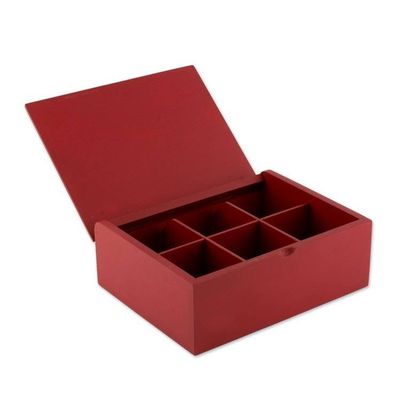 Alternate image for Handcrafted Wood Tea Box in Red from Costa Rica Home Delicacies