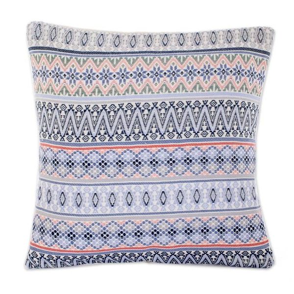 Alternate image for Handloomed Blue Cotton Cushion Cover from Guatemala Little Reef