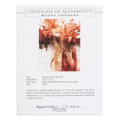 Alternate image for Abstract Painting Made with Mineral Pigments  Watercolor Lands of My Land V