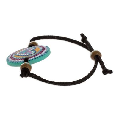 Alternate image for Handmade Wood Pendant Bracelet Love Mandala