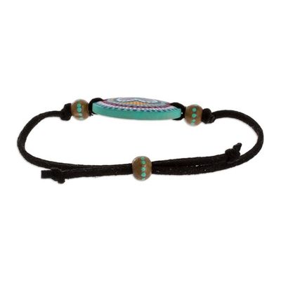Alternate image for Handmade Wood Pendant Bracelet Love Mandala