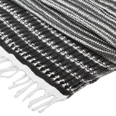 Alternate image for Artisan Designed and Crafted Cotton Scarf in Black Dark Roads Found