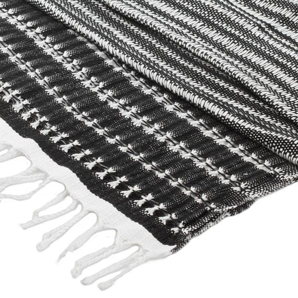 Alternate image for Artisan Designed and Crafted Cotton Scarf in Black Dark Roads Found