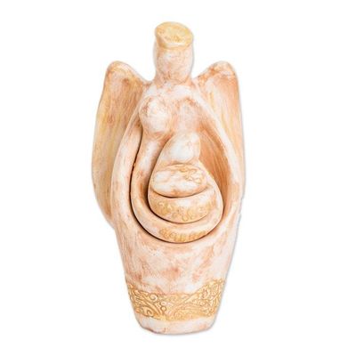 Alternate image for Semi-Abstract Ceramic Holy Family Sculpture 4 Pieces Sacred Guard