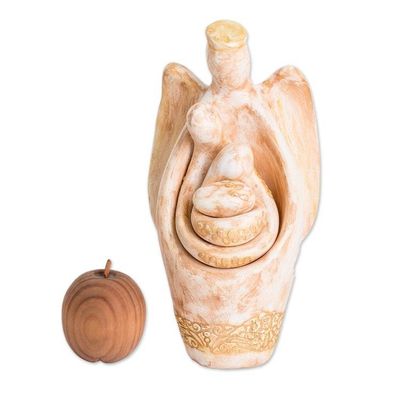 Alternate image for Semi-Abstract Ceramic Holy Family Sculpture 4 Pieces Sacred Guard