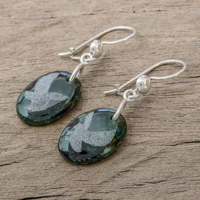 Alternate image for Sterling Silver and Jade Eagle Dangle Earrings Nature of God - Eagle