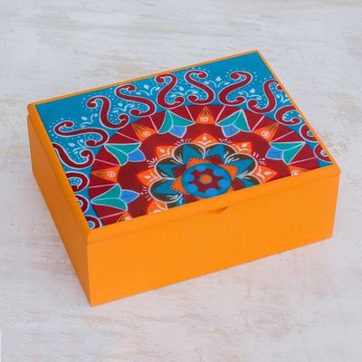 Alternate image for Handcrafted Wood Tea Box in Yellow from Costa Rica Fruits of the Sun