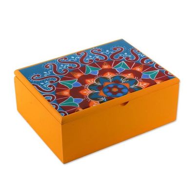 Alternate image for Handcrafted Wood Tea Box in Yellow from Costa Rica Fruits of the Sun