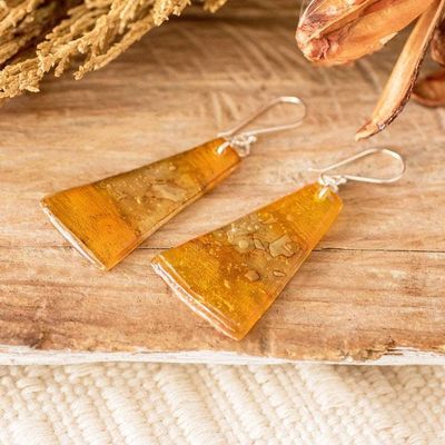 Alternate image for Sterling Silver And Recycled Plastic Earrings From Guatemala Gleaming Sunset