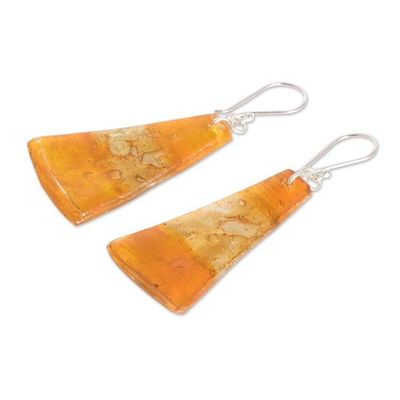 Alternate image for Sterling Silver And Recycled Plastic Earrings From Guatemala Gleaming Sunset
