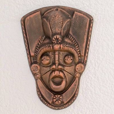 Alternate image for Handcrafted Bronze Color Resin Decorative Wall Mask Tanos in Bronze