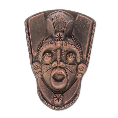 Alternate image for Handcrafted Bronze Color Resin Decorative Wall Mask Tanos in Bronze