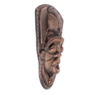 Alternate image for Handcrafted Bronze Color Resin Decorative Wall Mask Tanos in Bronze
