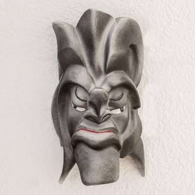 Alternate image for Silver-Tone Resin and Fiberglass Decorative Wall Mask Boruca Warrior