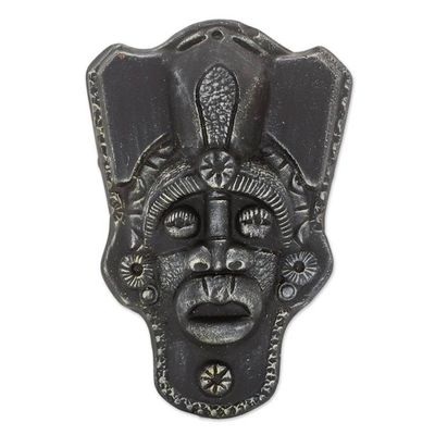 Alternate image for Handcrafted Black Resin and Fiberglass Decorative Wall Mask Honor the Ancients