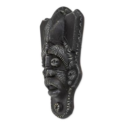Alternate image for Handcrafted Black Resin and Fiberglass Decorative Wall Mask Honor the Ancients