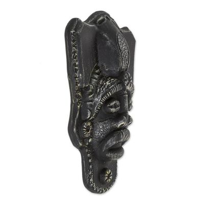 Alternate image for Handcrafted Black Resin and Fiberglass Decorative Wall Mask Honor the Ancients