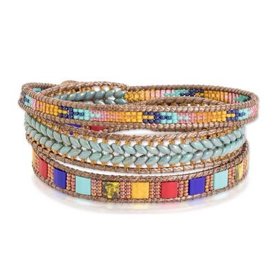 Alternate image for Multicolored Glass Beaded Wrap Bracelet from Guatemala Country Market