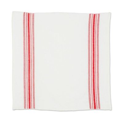 Alternate image for Red and White Striped Cotton Napkins Set of 6 Peaceful Lines