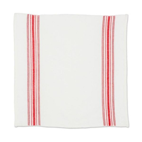 Alternate image for Red and White Striped Cotton Napkins Set of 6 Peaceful Lines