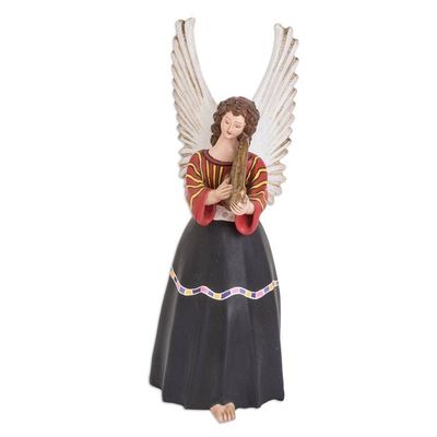 Alternate image for Ceramic Angel Sculpture Painted by Hand in Guatemala Santa Maria Chiquimula