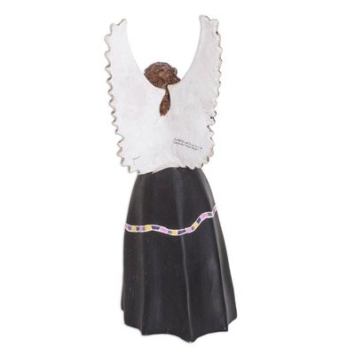 Alternate image for Ceramic Angel Sculpture Painted by Hand in Guatemala Santa Maria Chiquimula