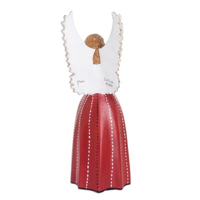 Alternate image for Guatemalan Hand-Painted Colorful Ceramic Angel Sculpture Santiago Atitlan