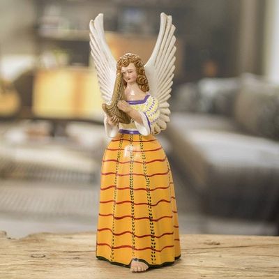 Primary image for Colorful Hand-Painted Angel-Themed Ceramic Sculpture San Pedro Sacatepequez