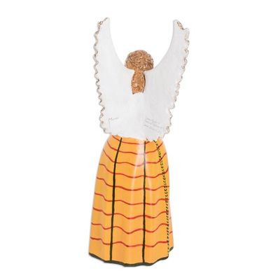 Alternate image for Colorful Hand-Painted Angel-Themed Ceramic Sculpture San Pedro Sacatepequez