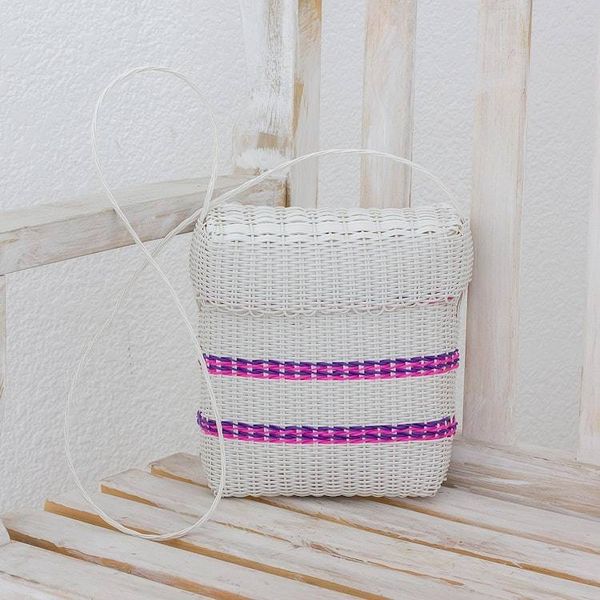Alternate image for Striped Handwoven Sling in Snow White from Guatemala Striped Combination
