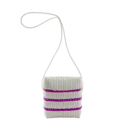 Alternate image for Striped Handwoven Sling in Snow White from Guatemala Striped Combination