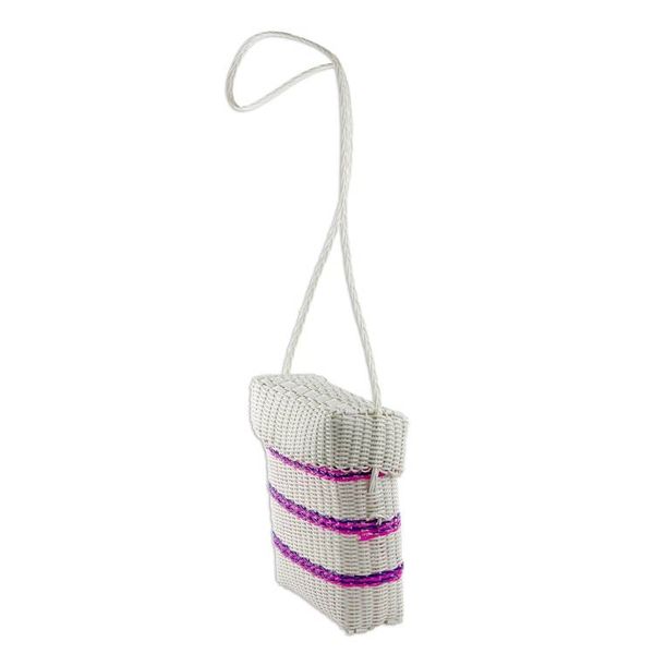 Alternate image for Striped Handwoven Sling in Snow White from Guatemala Striped Combination