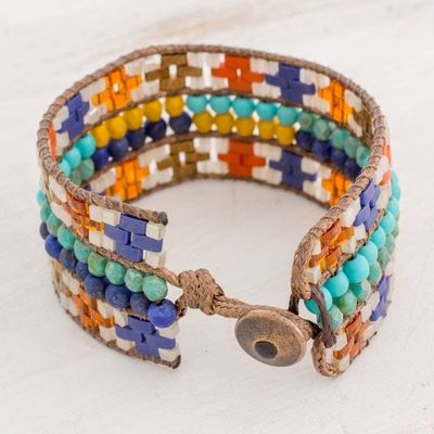 Alternate image for Colorful Glass Wristband Bracelet from Guatemala Traditions of My Country