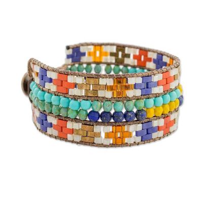Alternate image for Colorful Glass Wristband Bracelet from Guatemala Traditions of My Country
