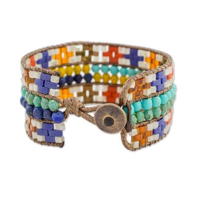 Alternate image for Colorful Glass Wristband Bracelet from Guatemala Traditions of My Country