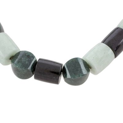 Alternate image for Handcrafted Guatemalan Jade Trio Beaded Stretch Bracelet Jade Trio