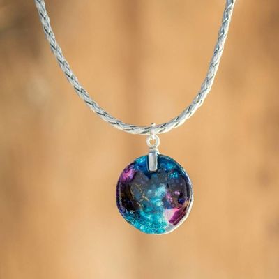 Alternate image for Colorful Recycled Glass Pendant Necklace from Costa Rica Infinite Constellations