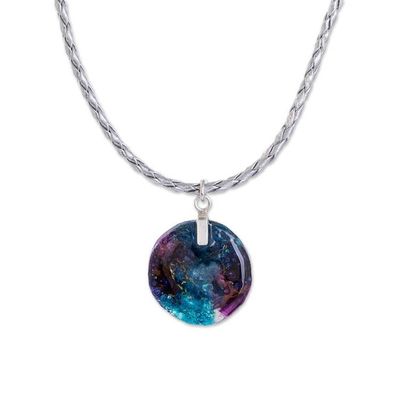Alternate image for Colorful Recycled Glass Pendant Necklace from Costa Rica Infinite Constellations